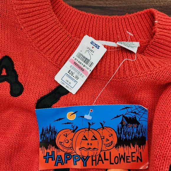 NWT Vintage Shenanigans Halloween Pumpkin Embroidered Sweater - Picture 5 of 9